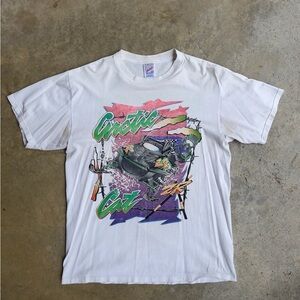 Vintage Arctic Cat Shirt Men Large White Racing All Over Print 1996 Short Sleeve